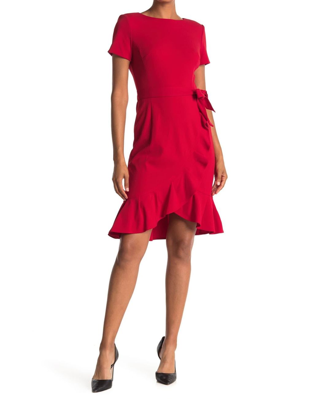 Calvin klein ruffle hem clearance dress
