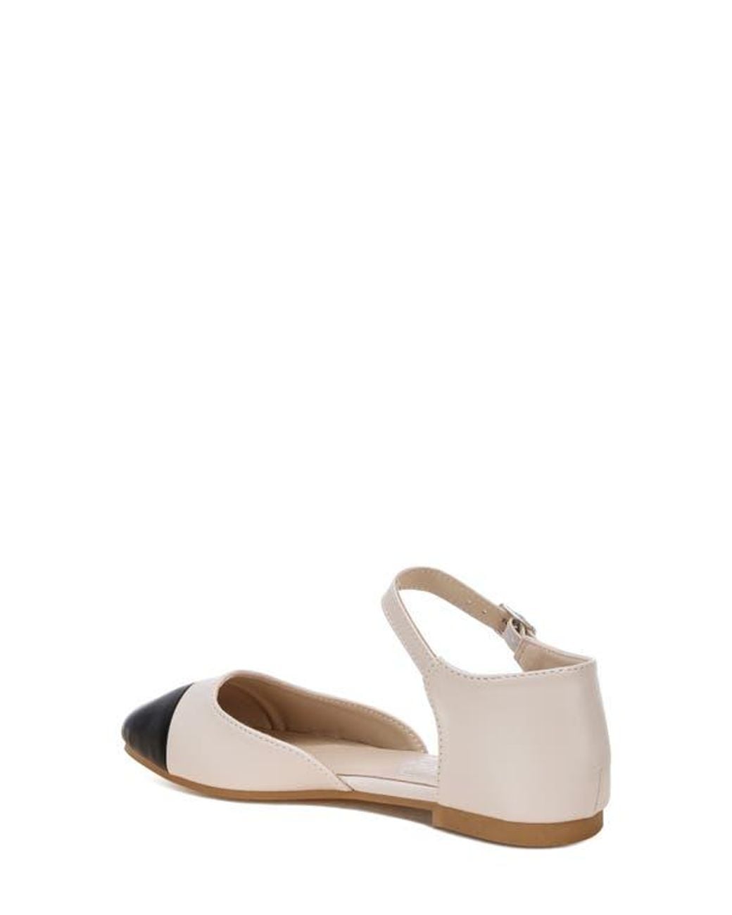 LONDON RAG White Clevea Cap Toe Flat