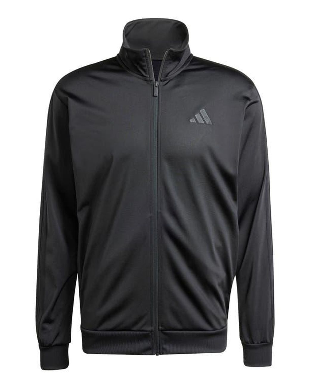 Adidas Black Essentials Warm-Up 3-Stripes Track Jacket for men
