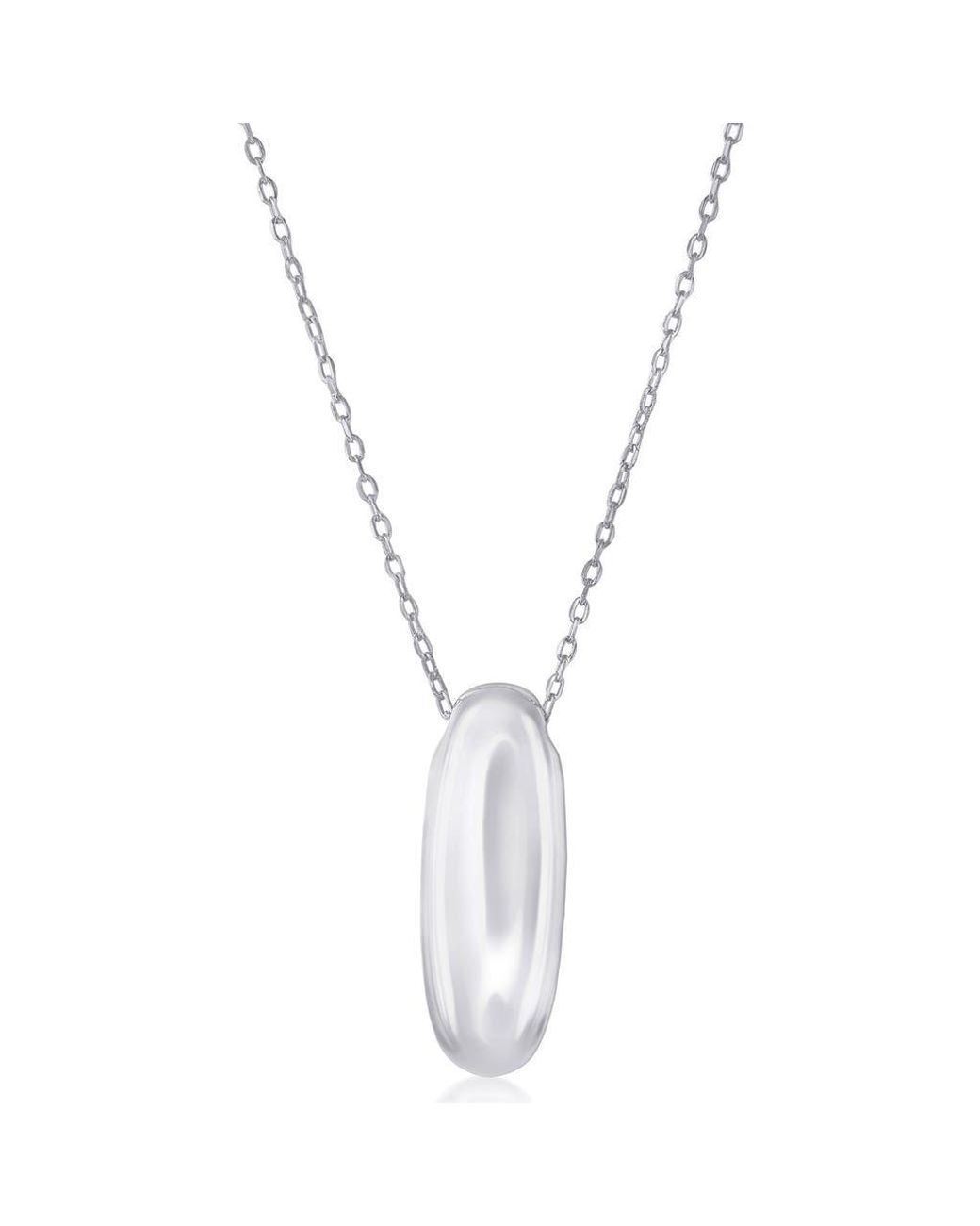 Simona White Bubble Initial Pendant Necklace