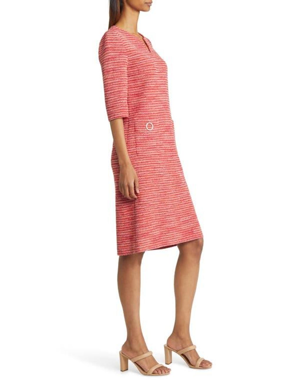 Misook Red Tweed Shift Dress