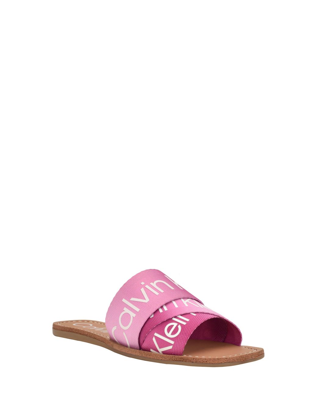 Calvin Klein Bainy Flat Sandal in Pink | Lyst Calvin Klein Bainy Flat Sandal in Pink | Lyst