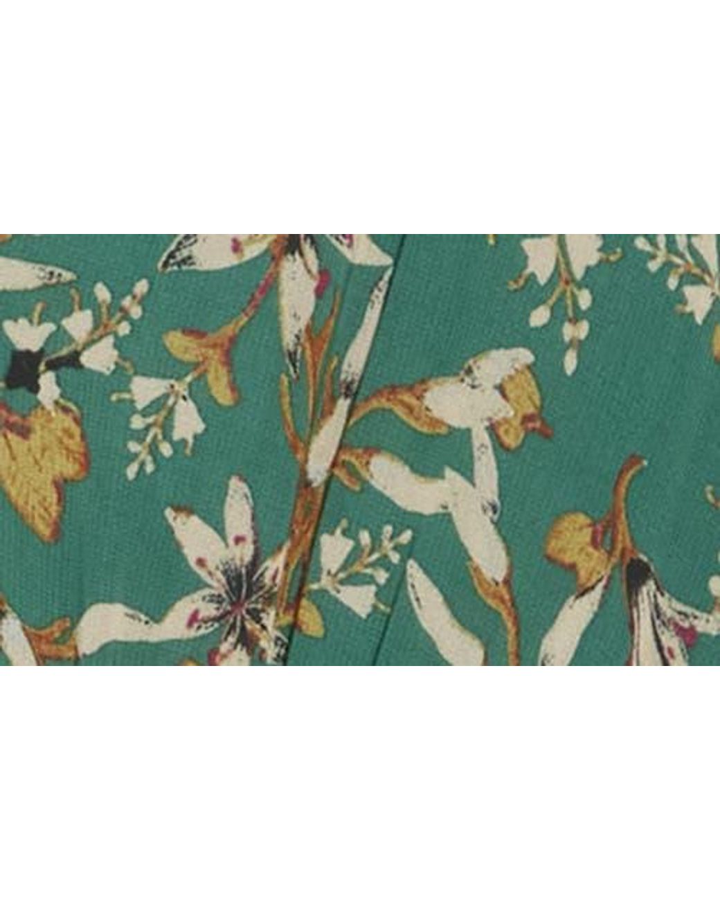 Max Studio Geometric Floral Print Smocked Waist Dress in Green | Lyst