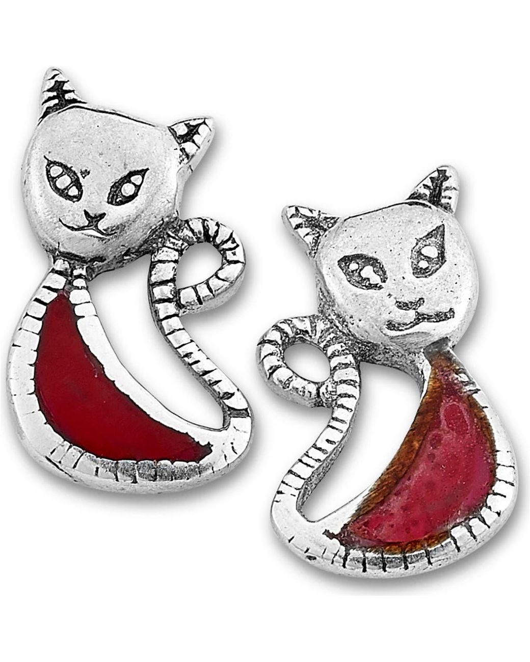 Samuel B. Red Cat Stud Earrings