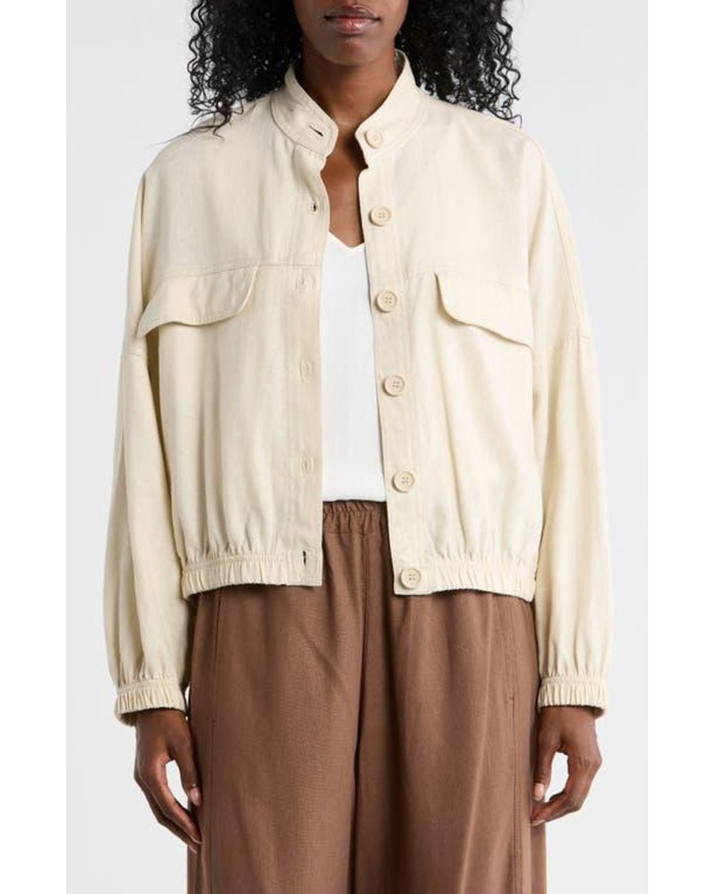 Max Studio Natural Linen Blend Jacket