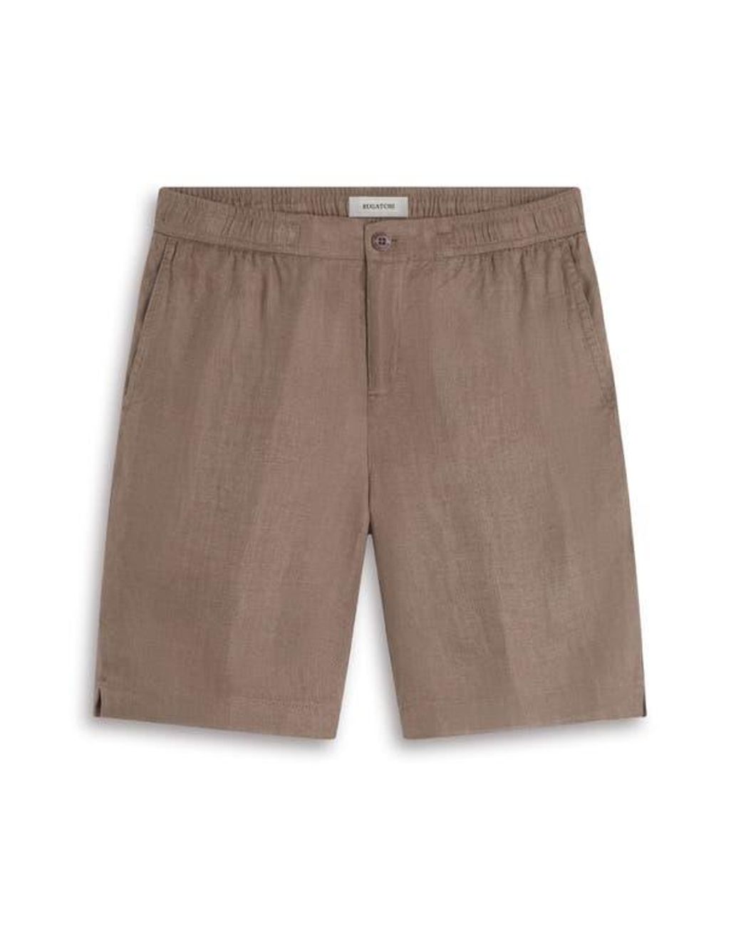 Bugatchi Brown Trent Drawstring Linen Shorts for men