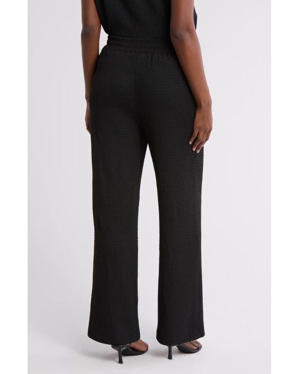 Gemma Jane Black Jacquard Pull-On Pants