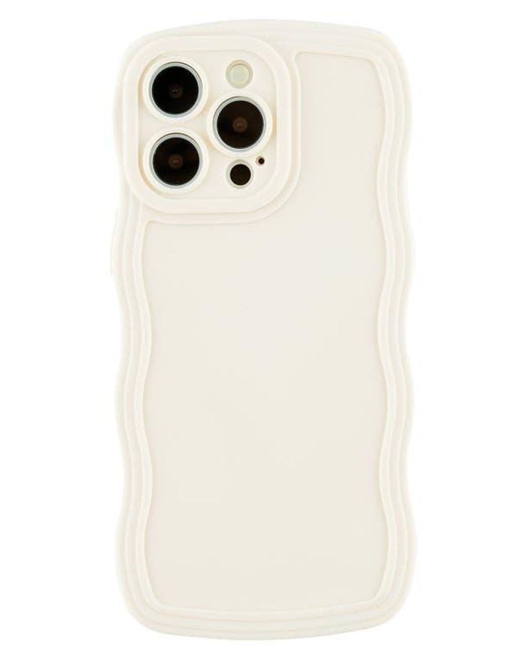 Auramma White Solid Wavy Bumper Iphone 14 Pro Max Case