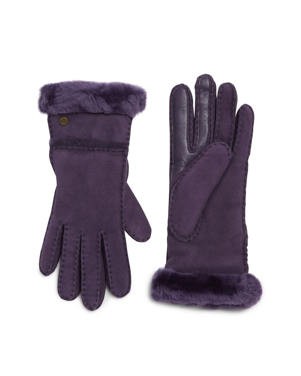 UGG Seamed Touchscreen Compatible Genuine Shearling Lined Gloves In  Nightshade At Nordstrom Rack in Purple | Lyst