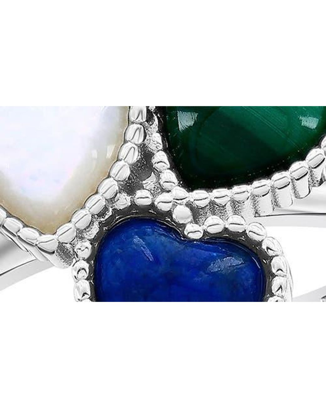 Simona Blue Trio Heart Ring