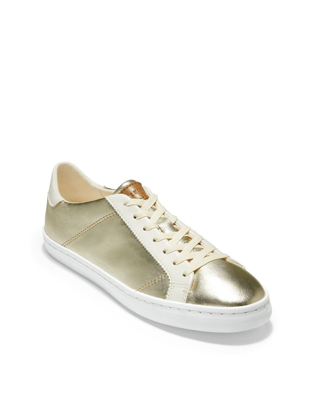 Cole Haan Margo Lace-up Leather Sneaker in Soft Gold/ (Metallic) - Lyst