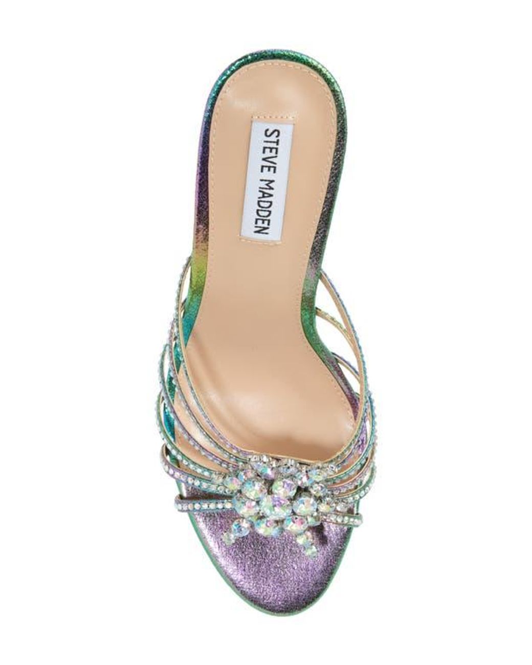 【Steve Madden】サーカスクリスタルスライドサンダル Steve Madden Cirkus Crystal Slide Sandal in Metallic | Lyst