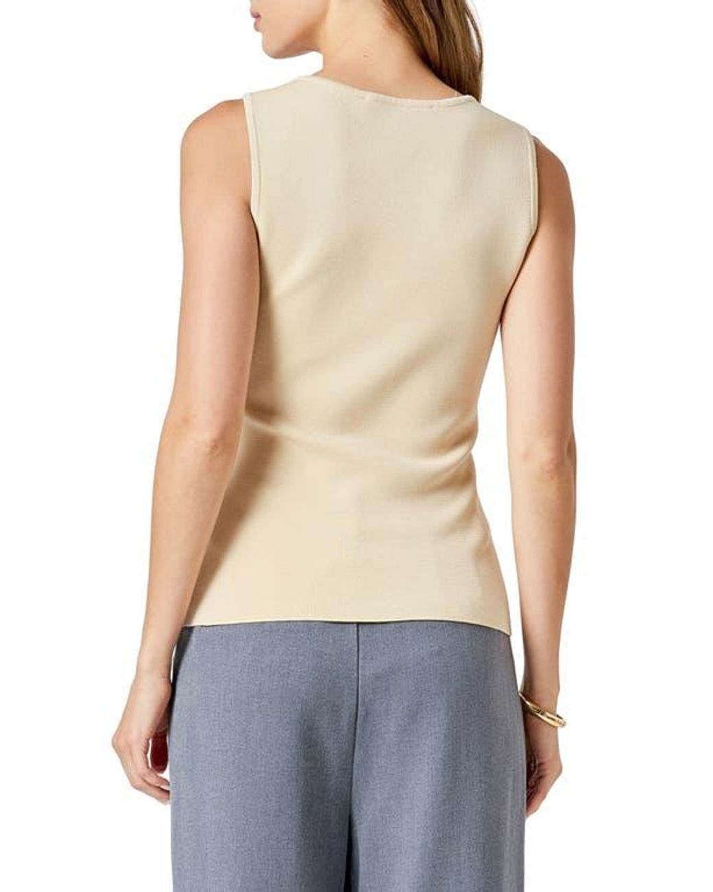 Endless Rose Natural Knit Button-Up Vest