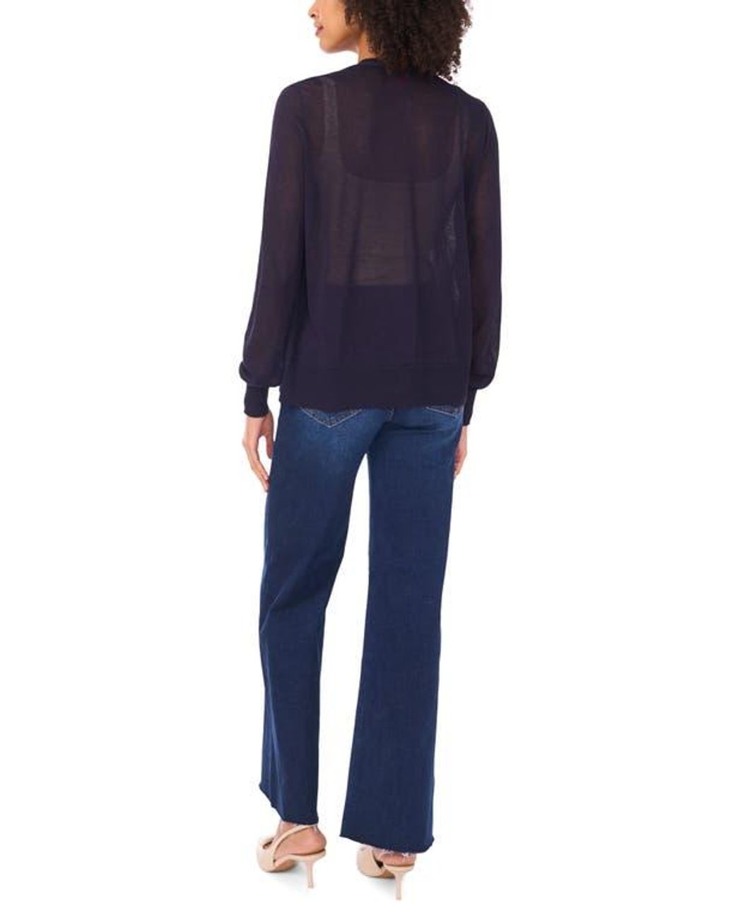 Vince Camuto Blue Tissue Knit Cardigan