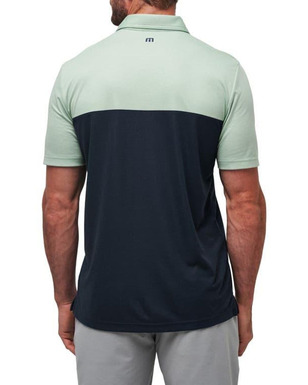 Travis Mathew Blue Rustic Route Colorblock Polo for men