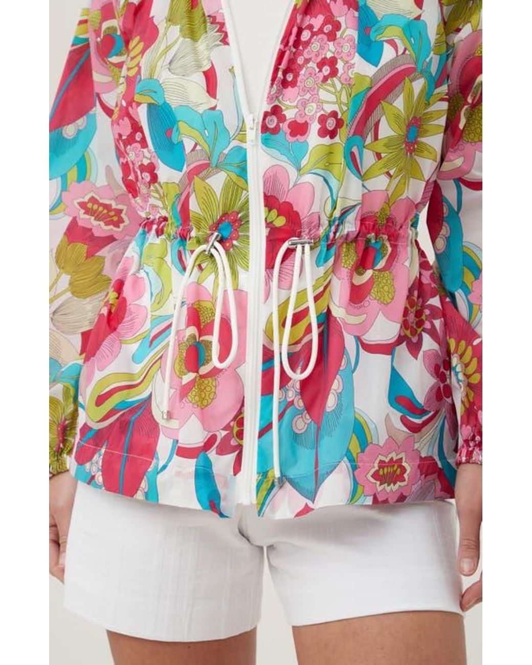 Trina Turk Red Rue Zip Front Jacket