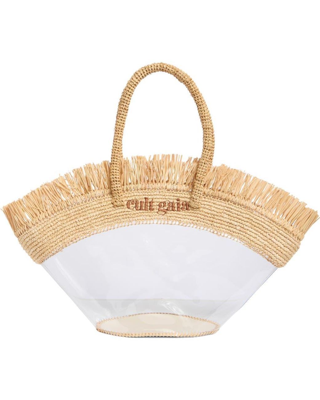Cult Gaia Peyton Raffia & Pvc Tote Bag in Metallic | Lyst