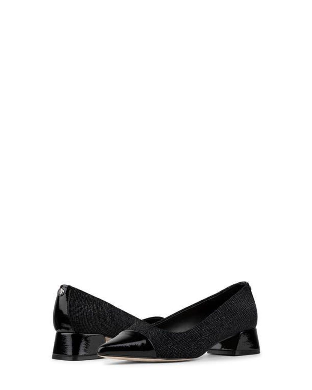 Donald J Pliner Black Cap Toe Pump