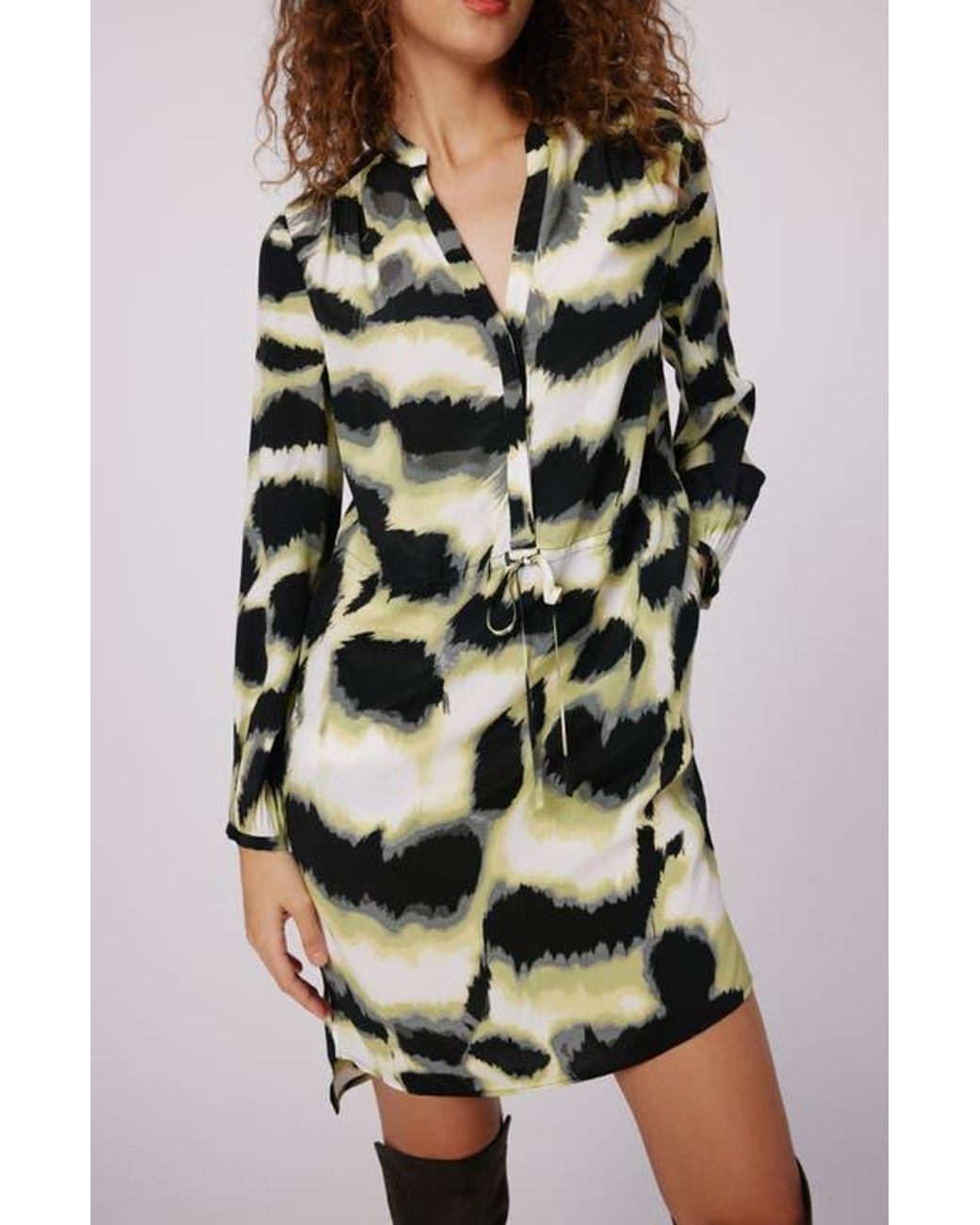 Diane von Furstenberg Multicolor Sonoya Long Sleeve High-Low Dress