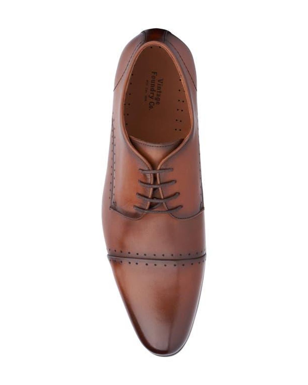 Vintage Foundry Brown Ferdinand Cap Toe Derby for men