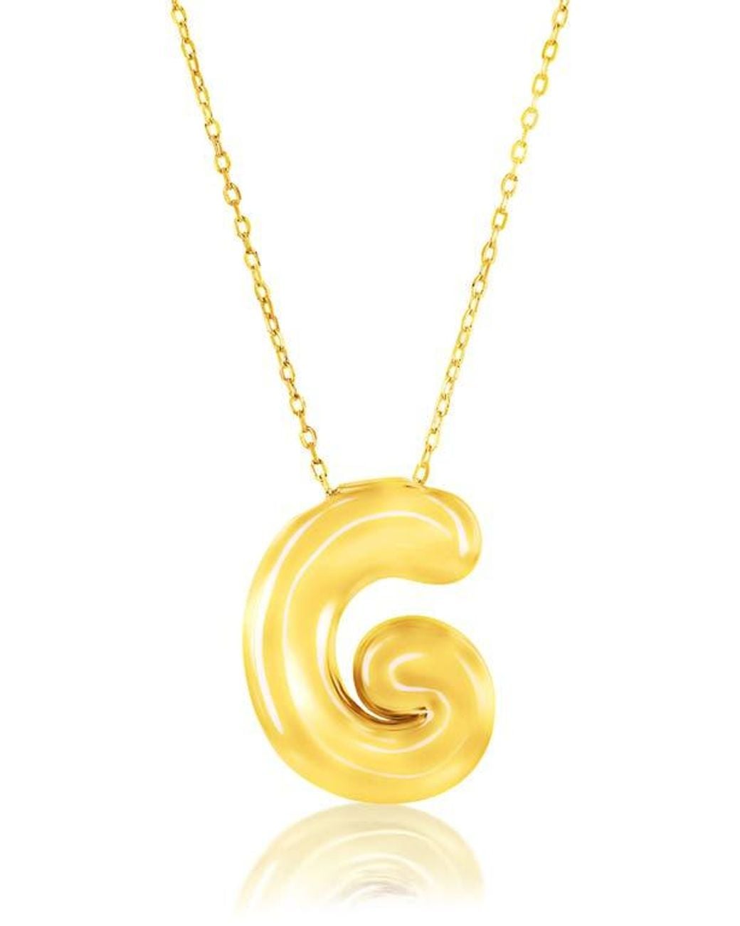 Simona Metallic Bubble Initial Pendant Necklace