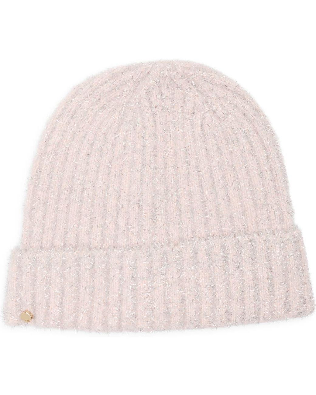 Kate Spade Tinsel Knit Beanie in Pink | Lyst