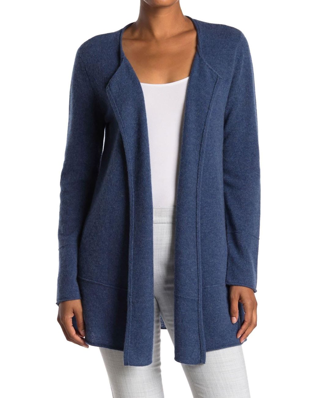 Magaschoni Drape Front Long Cashmere Cardigan in Blue - Lyst