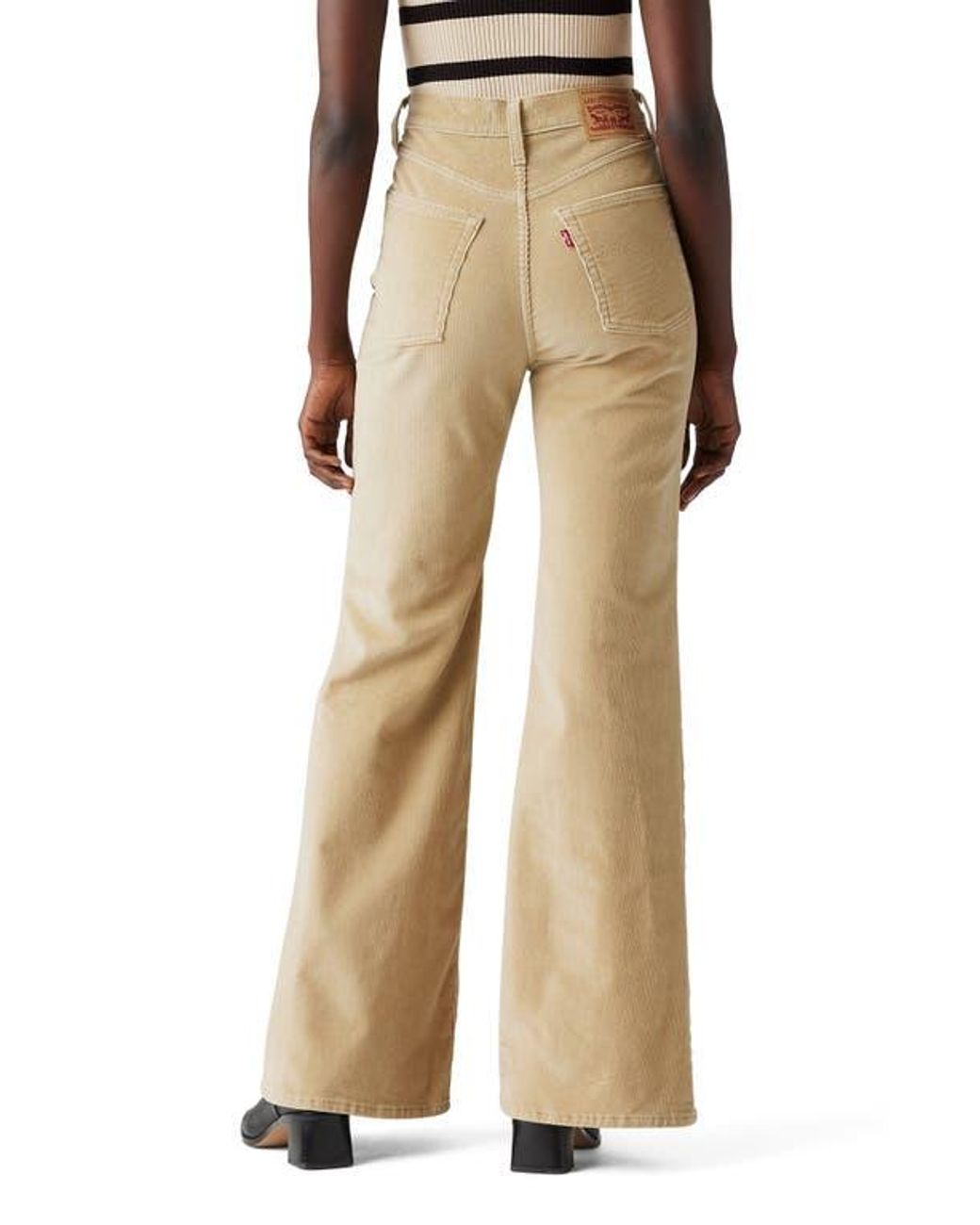 Levi s Ribcage Bells Corduroy Flare Leg Jeans in Natural Lyst