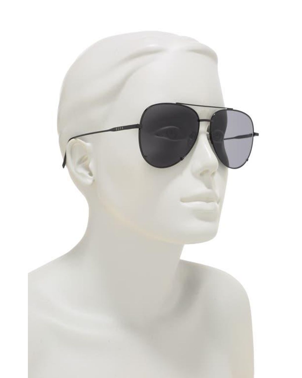 DIFF Black Scarlett Oversized Aviator Sunglasses