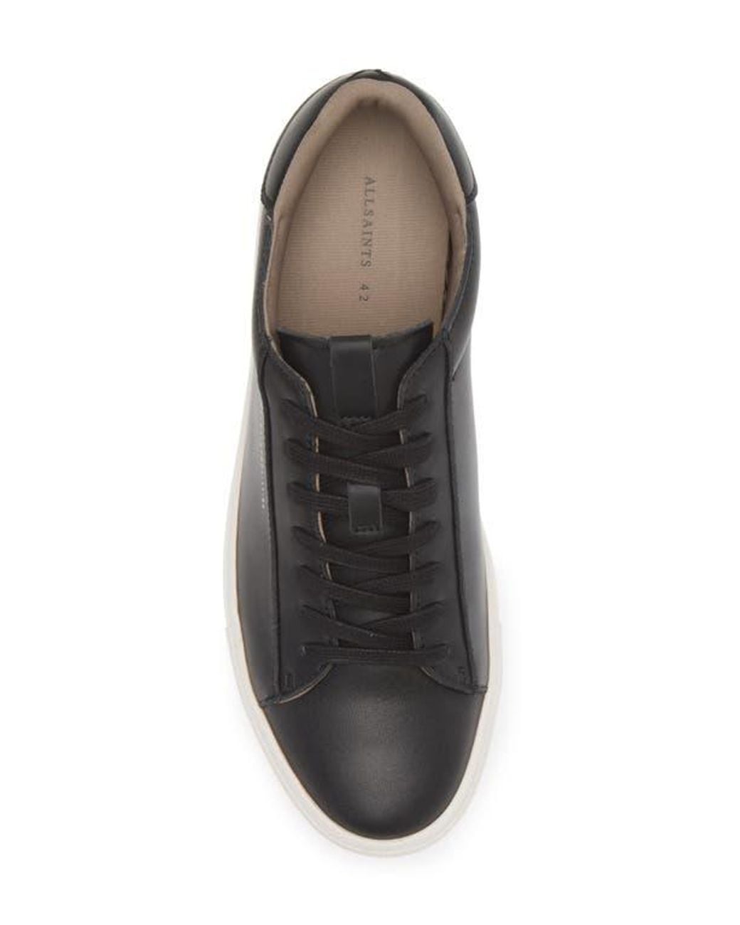AllSaints Black Klip Leather Low-Top Sneakers for men