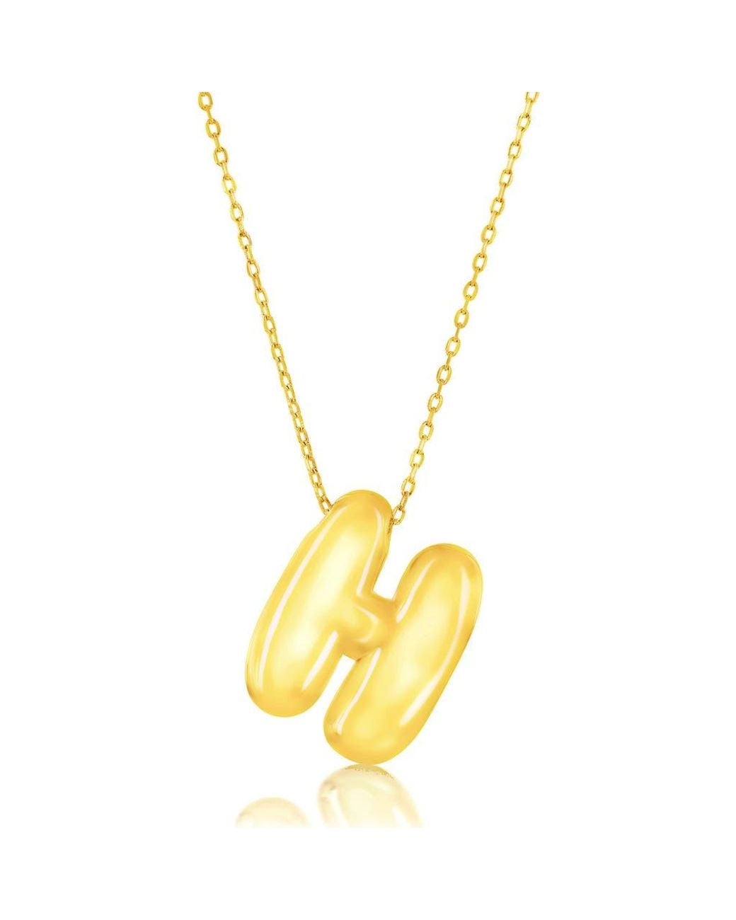 Simona Metallic Bubble Initial Pendant Necklace
