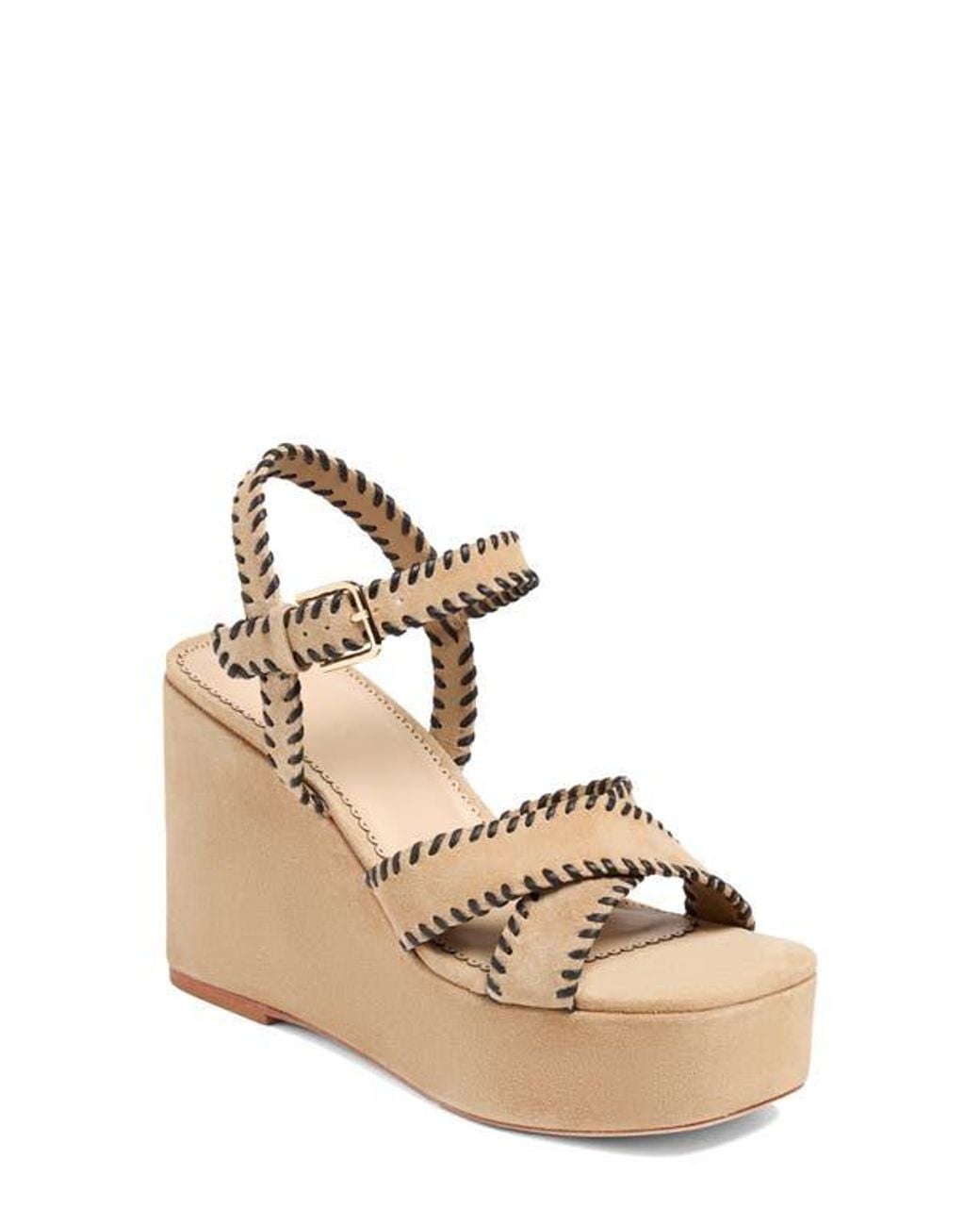 Cinq À Sept Metallic Platform Wedge Sandal