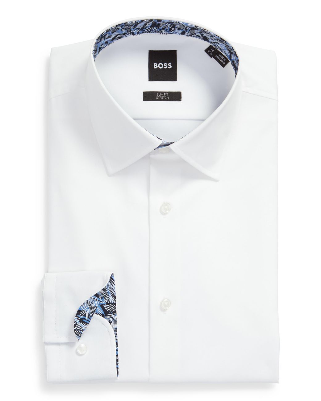 BOSS by HUGO BOSS Hank Kent Slim Fit Stretch Solid Dress Shirt in White