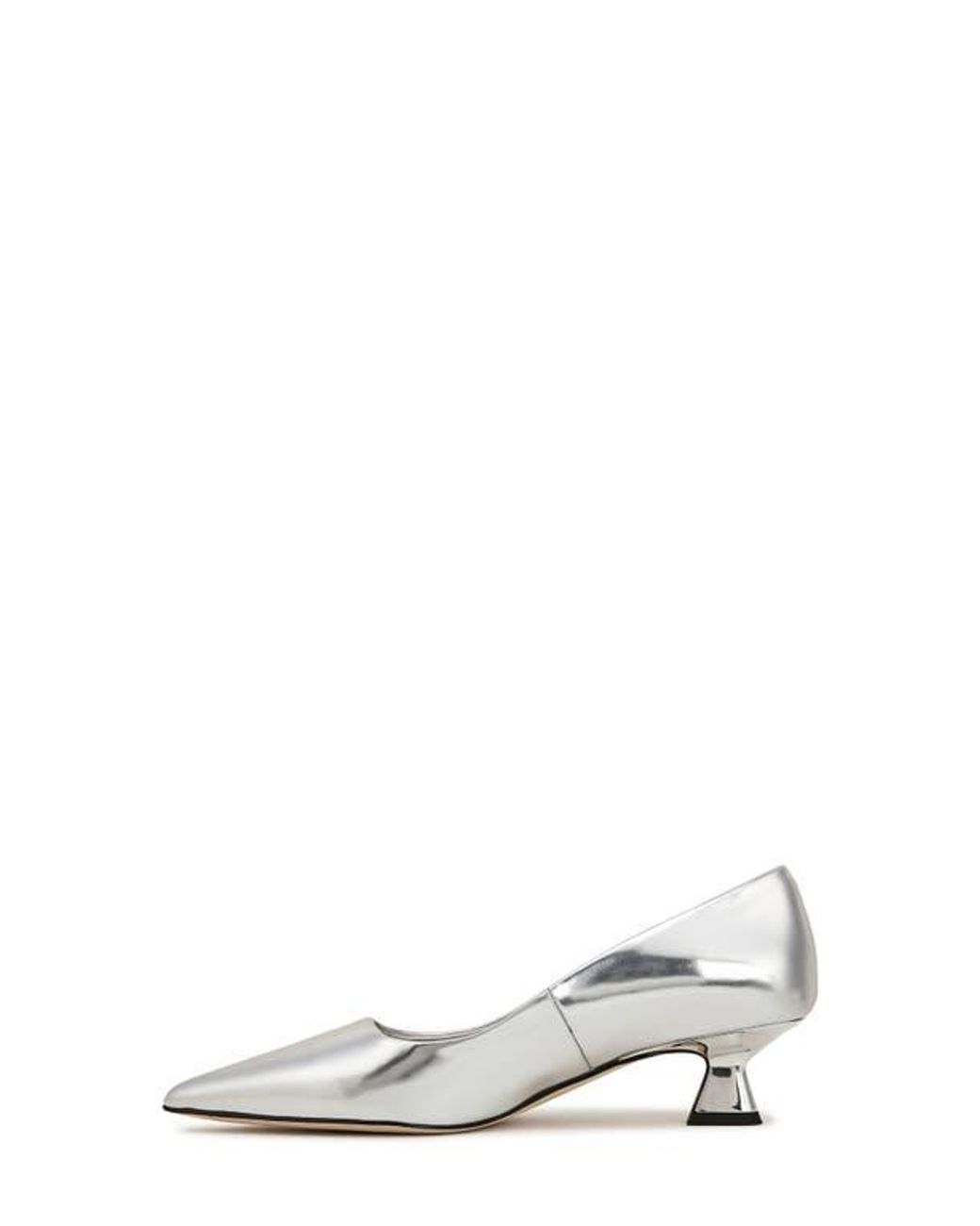 Sarto White Diva Kitten Heel Pointed Toe Pump