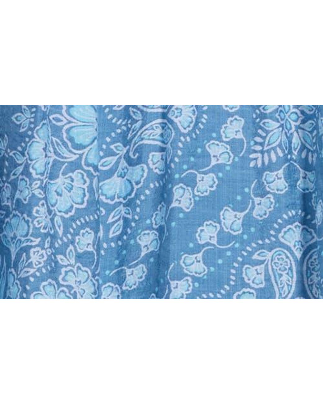 Halogen® Blue Tiered Split Neck Dress