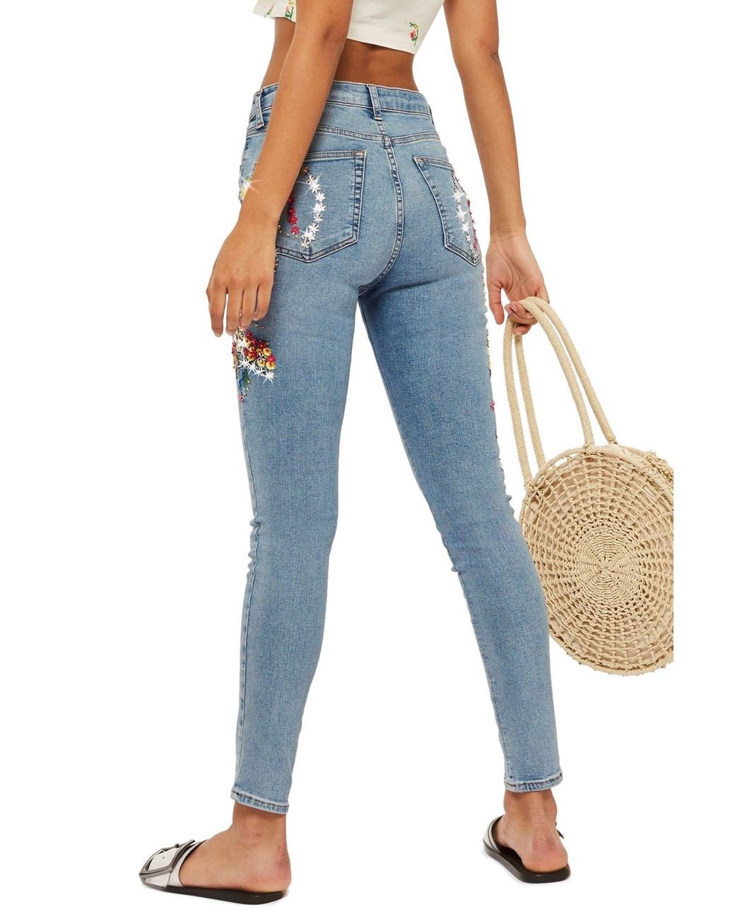 Topshop jamie embroidered clearance jeans