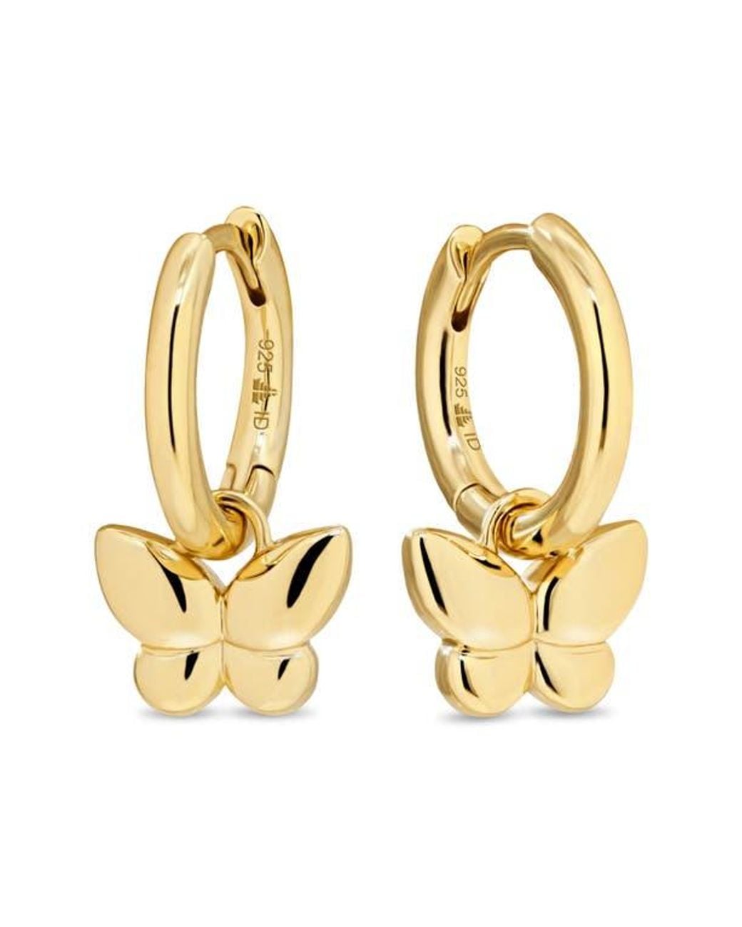 DEVATA Metallic Butterfly Hoop Earrings