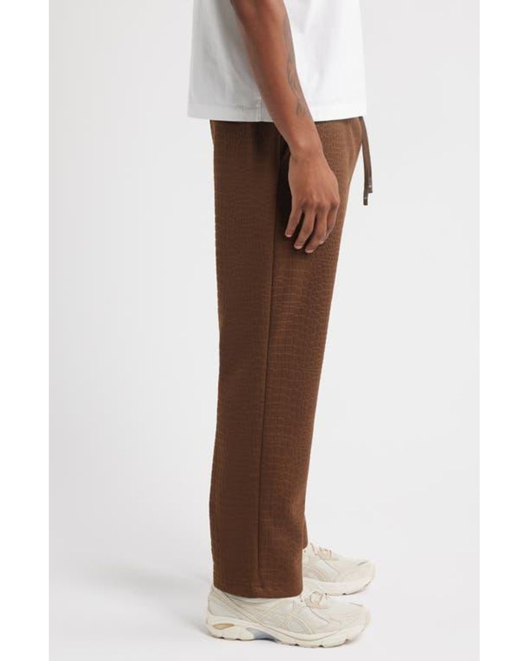 Saint Studio Brown Uno Texture Sweatpants for men