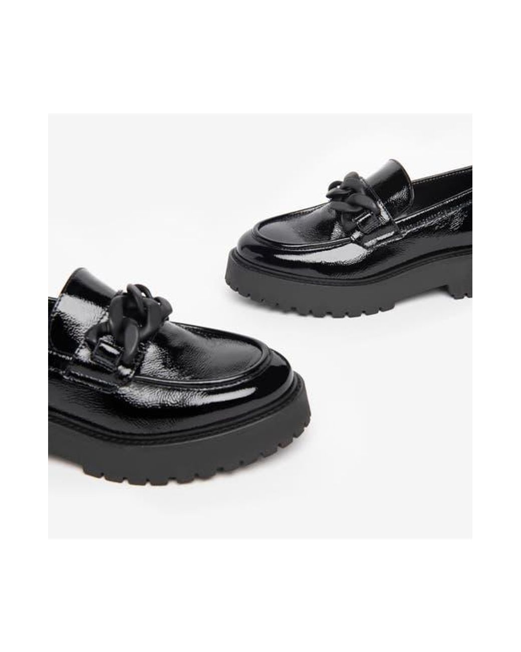 Nero Giardini Black Chain Platform Loafer