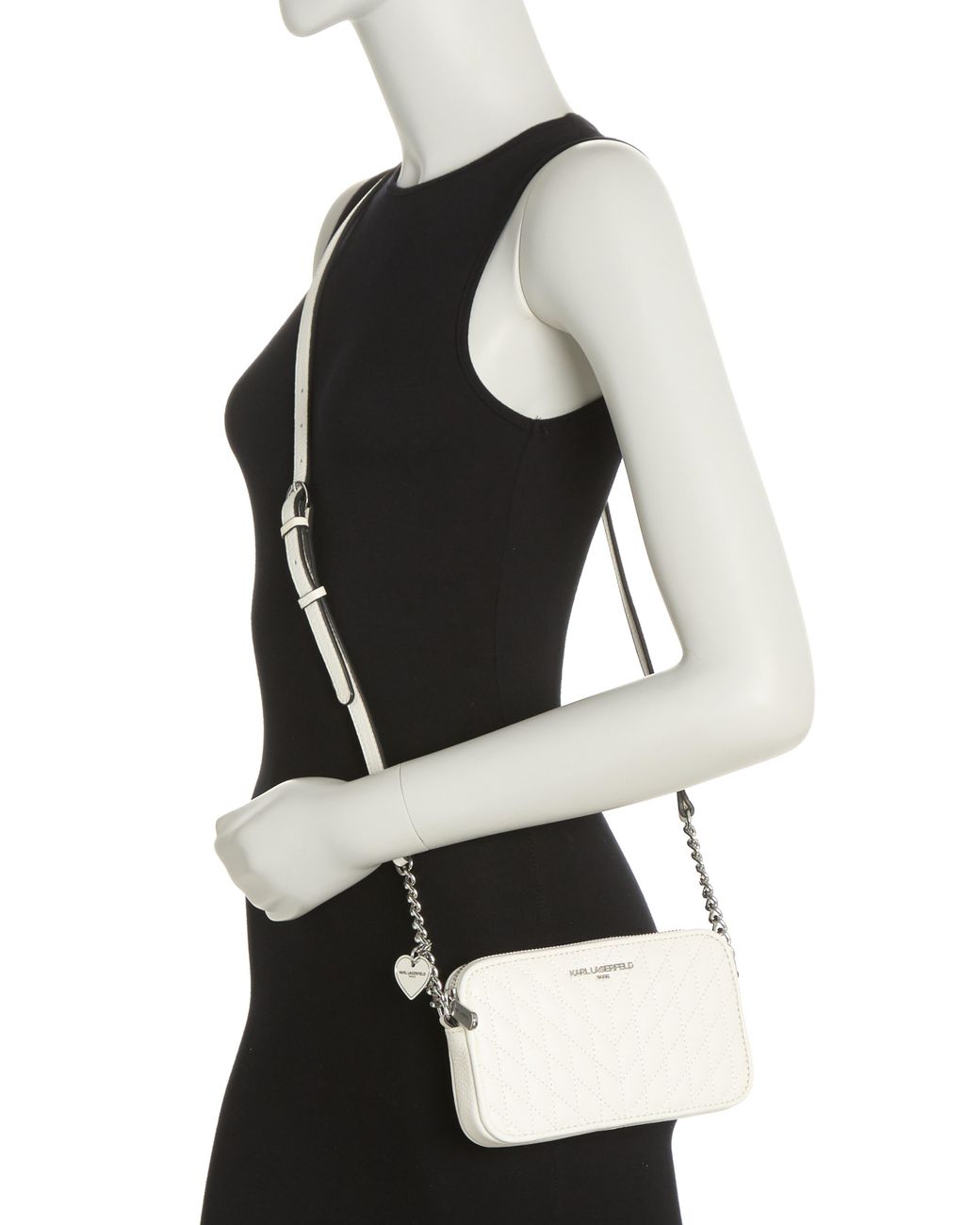 Karl Lagerfeld Karolina Crossbody Bag In Wntr Wht/silvr At Nordstrom