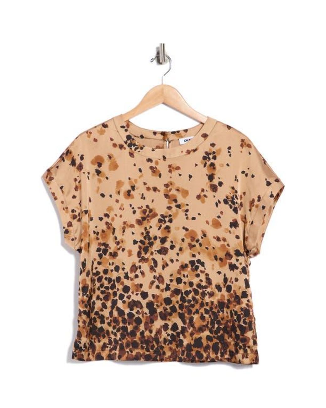 DKNY Multicolor Printed Satin Top
