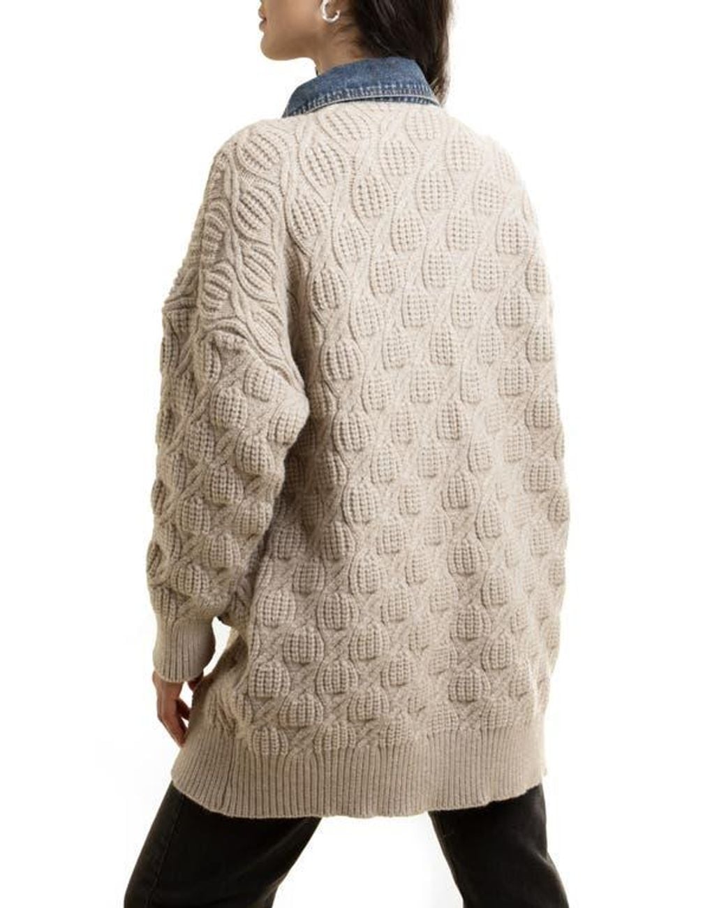 Saachi Gray Mixed Media Longline Jacket