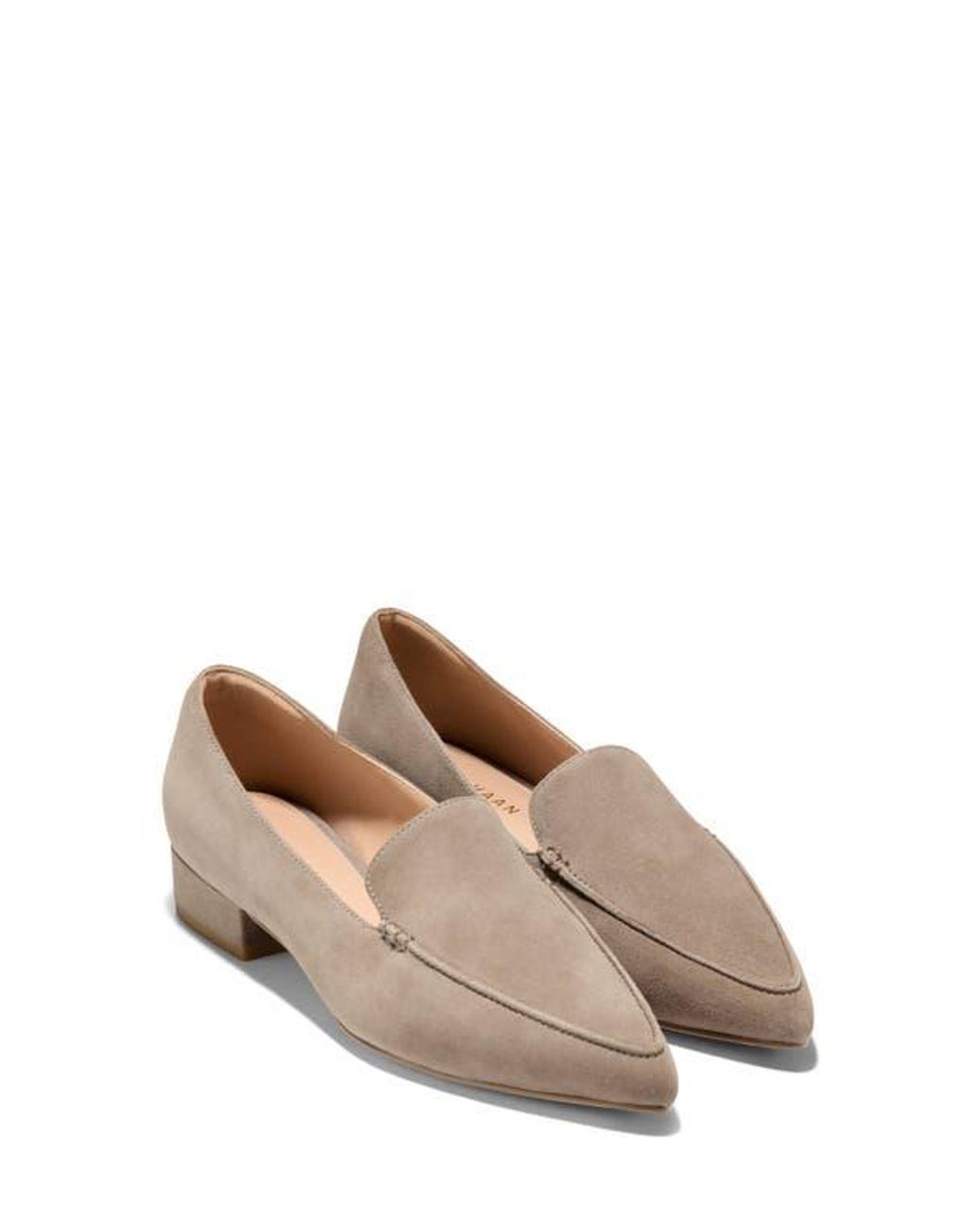 Cole Haan Valentina Pointed Toe Loafer in Natural | Lyst