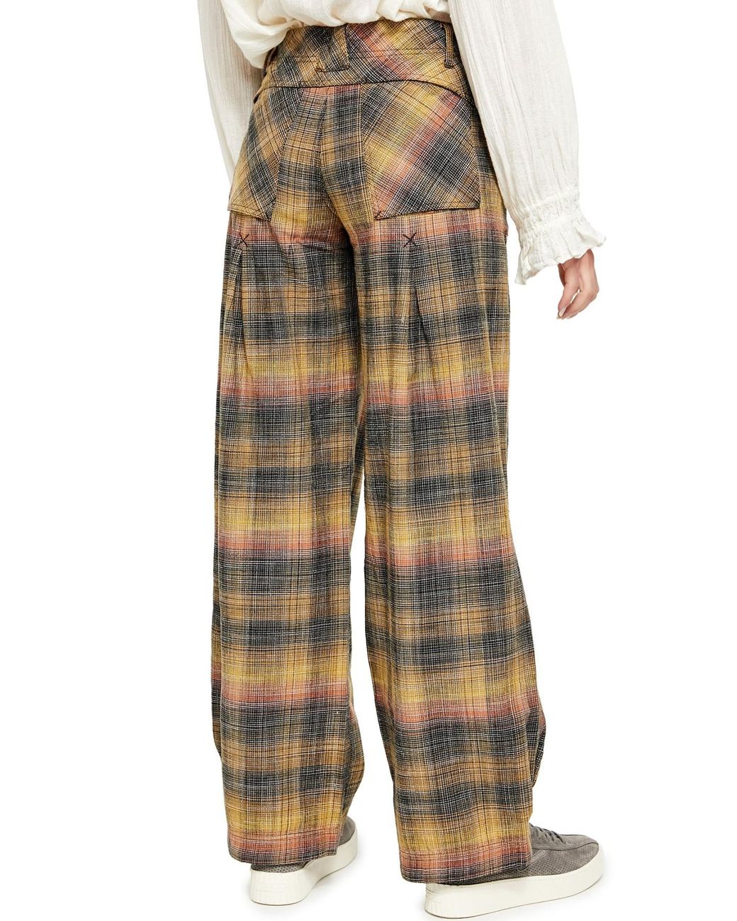 Cotton Birch Plaid Wide Leg Pants | Lyst