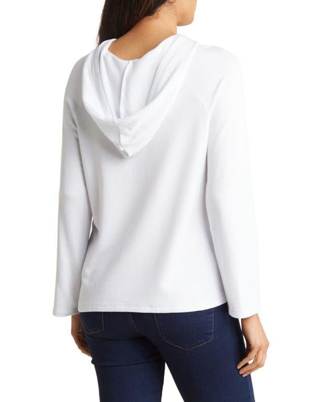 Go Couture White Dolman Pullover Sweatshirt