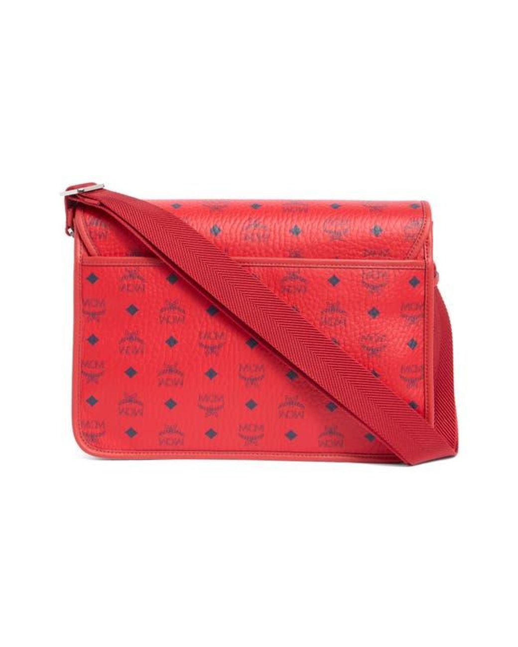 洋服通販 - 新作アイテムを Messenger Print Logo Aren MCM Crossbody Lyst | Red in Bag バッグ