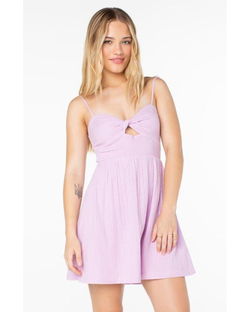 Wec Roxy Pink Roxy Sunruse Vibes Cutout Minidress in Pink | Lyst