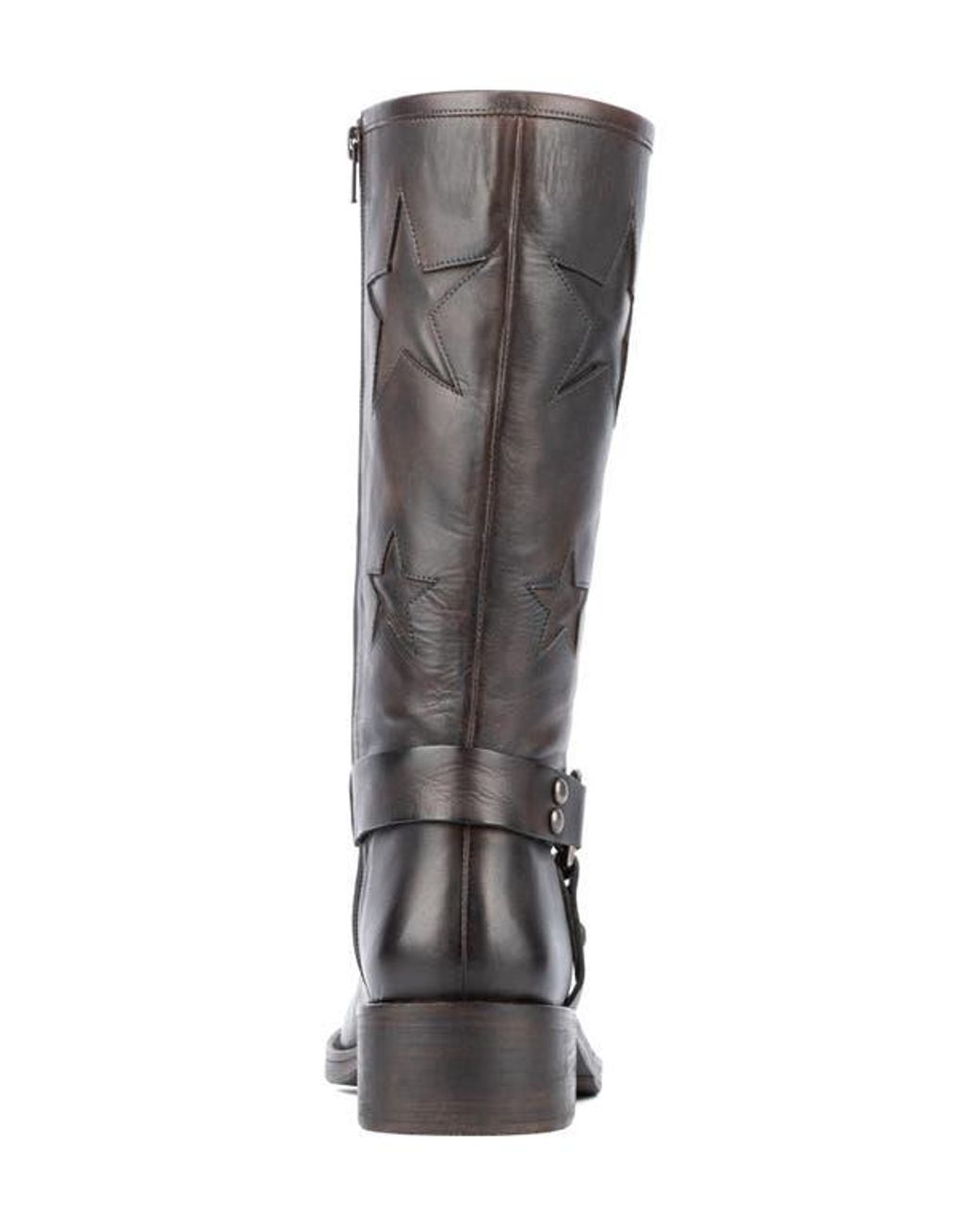 Vintage Foundry Brown Vintage Leather Patchwork Knee-High Boots