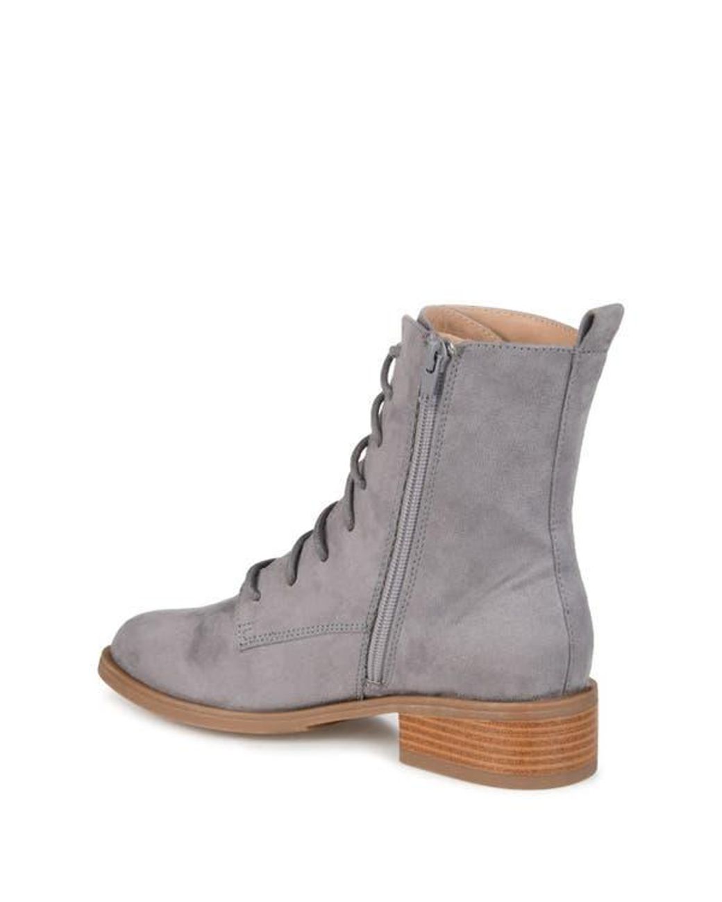 Journee Collection Gray Vienna Combat Boot
