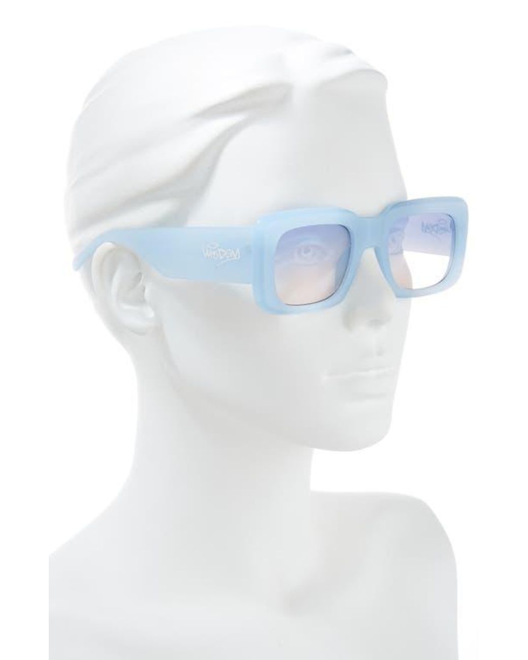Wisdom Blue Frame 1 52Mm Square Sunglasses
